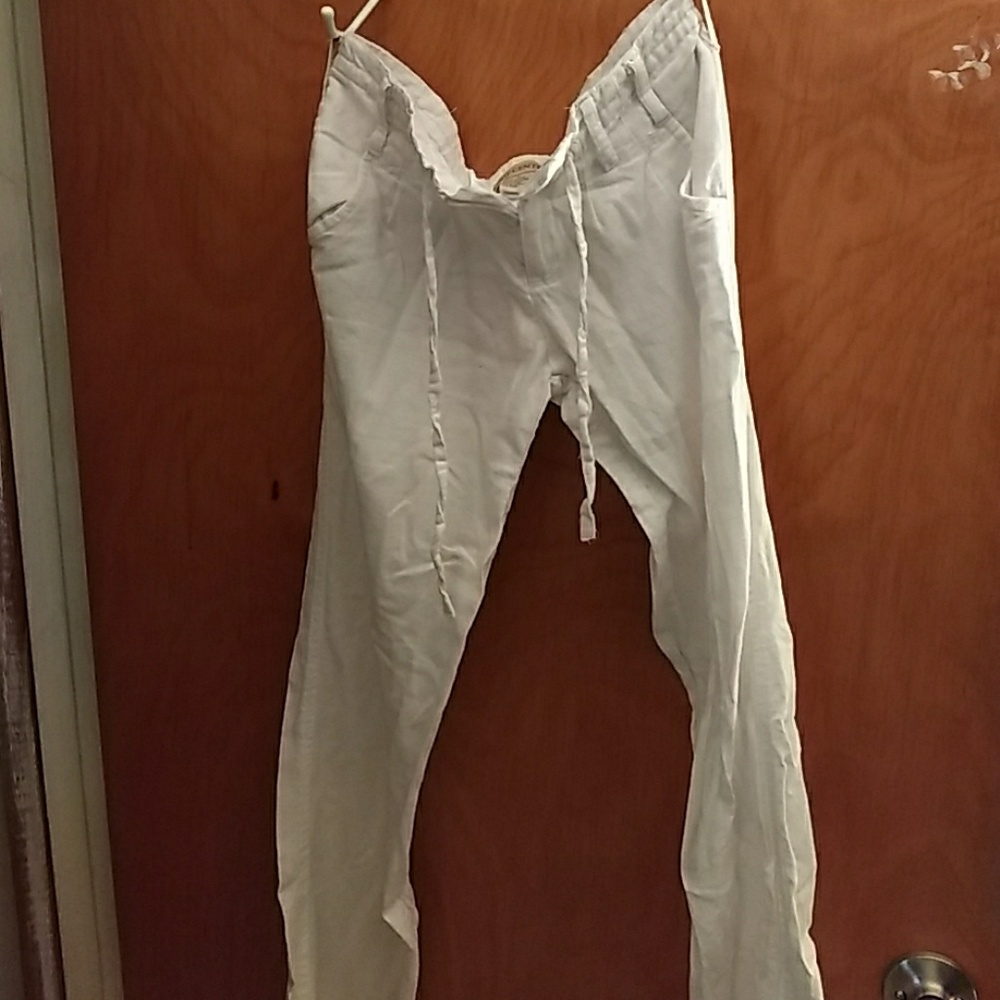 White linen pants